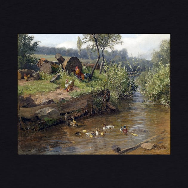 Carl Jutz Duck Family at the Weir by pdpress